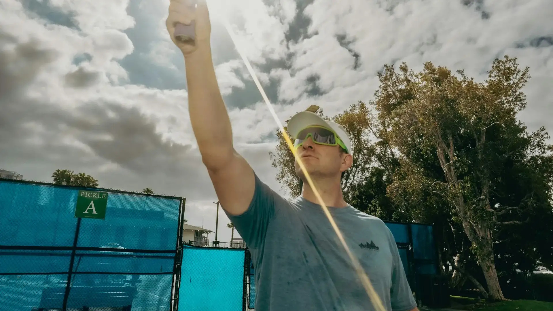 Pickleball action shot